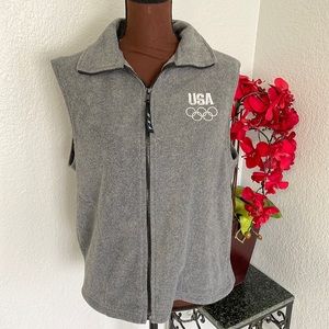 NWOT USA Olympic Committee Official Grey Fleece Vest M